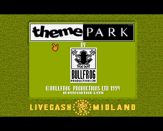 Theme Park title screen for Amiga CD32